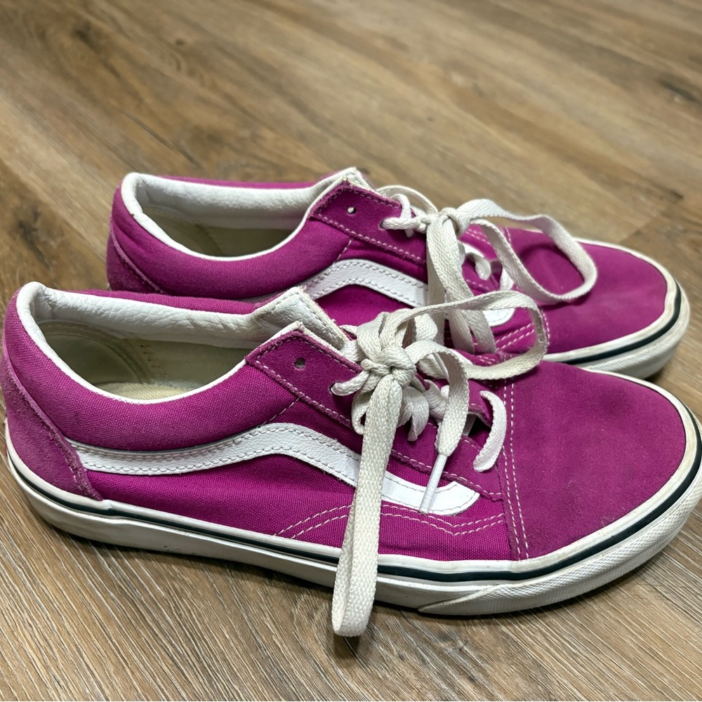 Vans Pink and White Women's Shoes - Picture 3 of 4